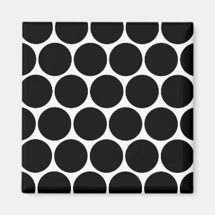 Black and White Polka Dots Pattern Magnet Magneet