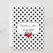 Black and White Polka Dots Wedding Kaart (Voorkant)