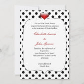 Black and White Polka Dots Wedding Kaart (Achterkant)