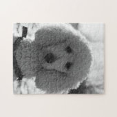 Black and White Poodle Face Puppy Eyes Legpuzzel (Horizontaal)