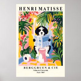 Black and White Portuguese Water Dog Print