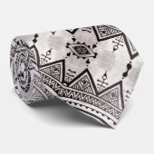 Black and White Professional Tribal Tattoo Pattern Stropdas (Opgerold)
