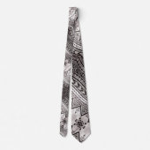 Black and White Professional Tribal Tattoo Pattern Stropdas (Achterkant)