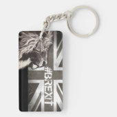 Black and White Proud Lion Union Jack #Brexit Sleutelhanger (achterkant)