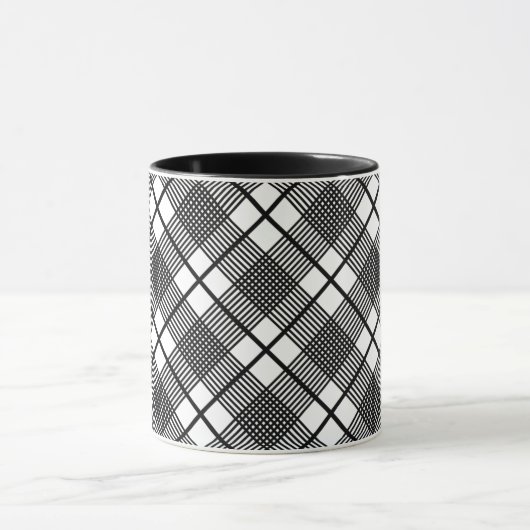 Black and White Pset Pattern Little Glen Coffee M Mok (Midden)