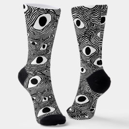 Black and White Psychedelic Design  Sokken