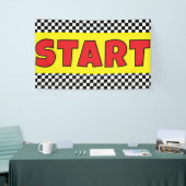 Black and white Racing START Line Banner (Beurs)