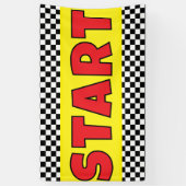 Black and white Racing START Line Banner (Verticaal)