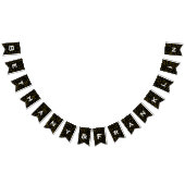 Black and White Random Gold Dot Patten Wedding Vlaggetjes (Alle)