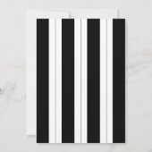 Black and white retro stripes bow birthday party kaart (Achterkant)