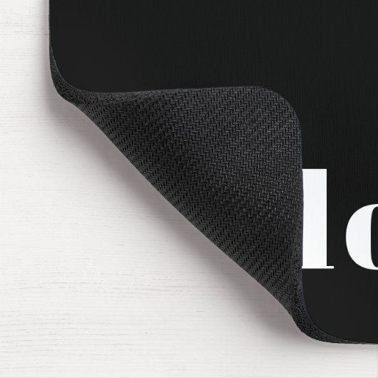 Black and White Retro Typography Personalized Muismat (Hoek)