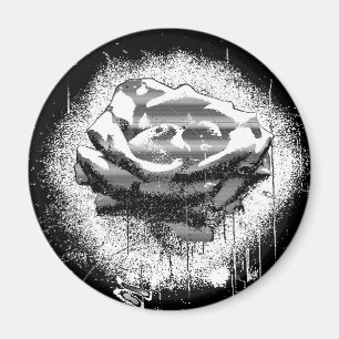 Black and White Rose Fine Art Magneet
