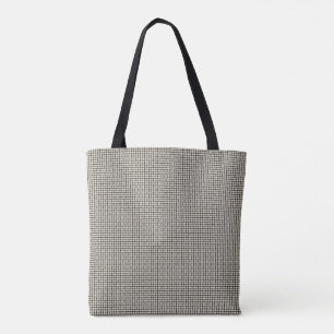 Black and white round abstract art design tote bag