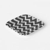 Black and white Rustic Chevron pattern Papieren Bordje (Gebogen)