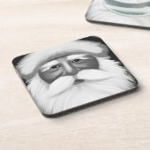 Black and White Santa Claus Bier Onderzetter (Linkerzijde)