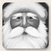 Black and White Santa Claus Bier Onderzetter (Voorkant)
