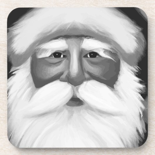 Black and White Santa Claus Bier Onderzetter (Voorkant)