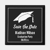 Black and White Save the Date Graduparty Magneet (Voorkant)