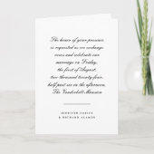 Black and White Script Folded Wedding Invitation (Voorkant)