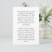 Black and White Script Wedding Hotel Informatiekaartje (Staand voorkant)