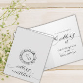 Black and White Script Whimsical Monogram Weddensc