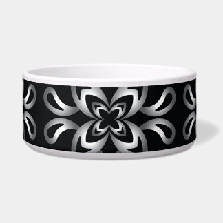 Black and white seamless pattern on  bowl voerbakje