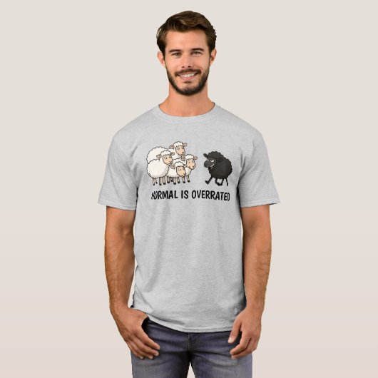 Black and White Sheep Unisex T-shirt (Voorkant volledig)