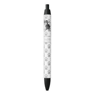 Black and White Shih Tzu Cartoon Dog & Name Zwarte Inkt Pen
