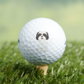 Black and White Shih Tzu Golfballen