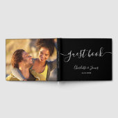 Black And White Signature Script Photo Wedding Gastenboek (Volledig)