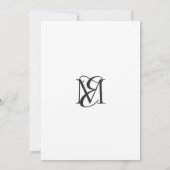 Black and White Simple Modern Monogram Weddenschap Kaart (Achterkant)