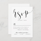 Black and White Simple Script bruiloft RSVP (Voorkant / Achterkant)