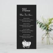 Black and White Siverware Design Menu 4x9 inch (Staand voorkant)