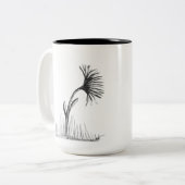 Black and White Sketch of Flower on coffee mug (Devant gauche)