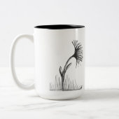 Black and White Sketch of Flower on coffee mug (Gauche)
