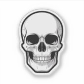 Black and White Skull Halloween Sticker (Voorkant)
