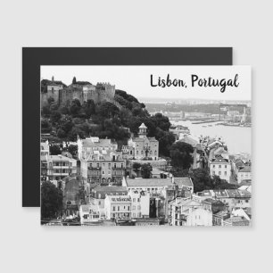 Black and White Skyline of Lisbon Postcar