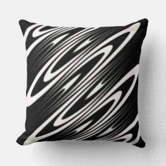 black and white smooth organic wavy pattern kussen