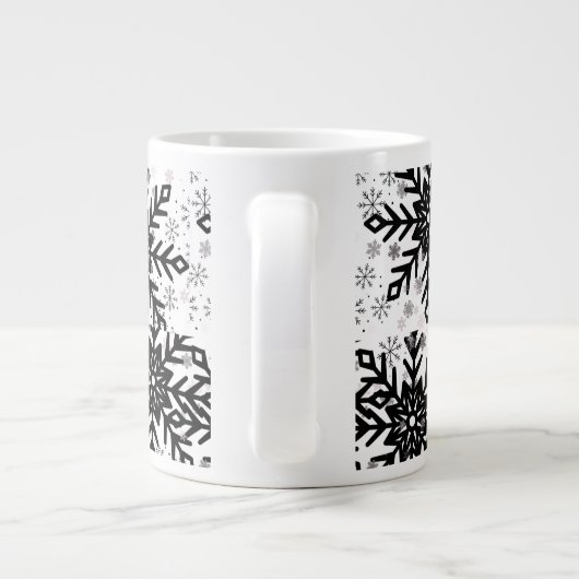 black and white snowflake mug (Dos)