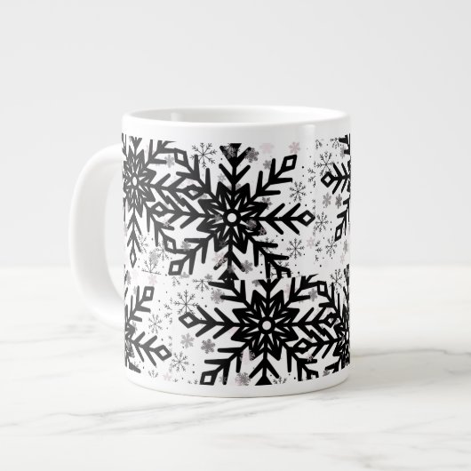 black and white snowflake mug (Devant gauche)