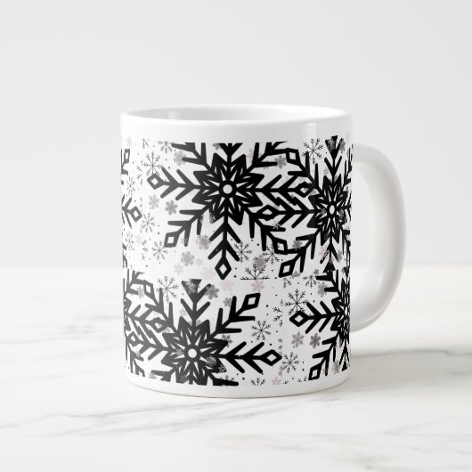 black and white snowflake mug (Devant droit)