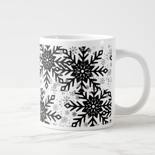 black and white snowflake mug (Droite)