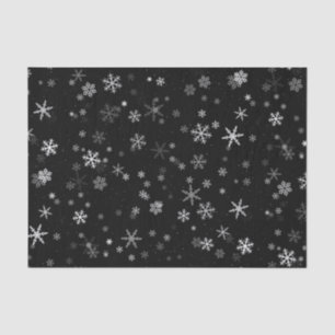 Black and White Snowflake Pattern Holiday Tissuepapier