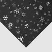Black and White Snowflake Pattern Holiday Tissuepapier (Detail)