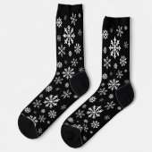 Black And White Snowflake Pattern Winter Design Sokken (Links)
