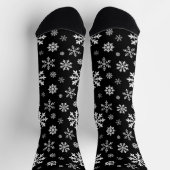 Black And White Snowflake Pattern Winter Design Sokken (Top)
