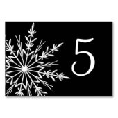 Black and White Snowflakes Winter Table Numbers Kaart (Voorkant)
