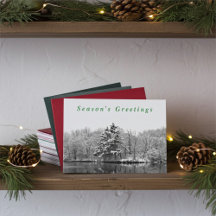 Black and White Snowy Winter Holiday Card