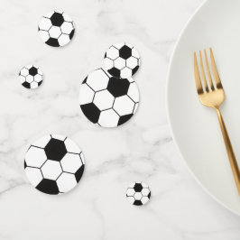 Black And White Soccer Ball Geometric Pattern  Confetti