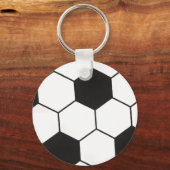 Black And White Soccer Ball Geometric Pattern Sleutelhanger (Voorkant)